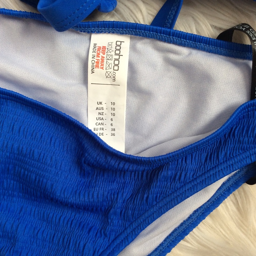 NWT Boohoo Crinkle Ring Triangle Bikini - Picture 8 of 11